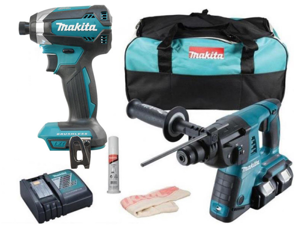 Bộ sản phẩm Máy khoan, máy vặn vít Makita DLX2242PM1