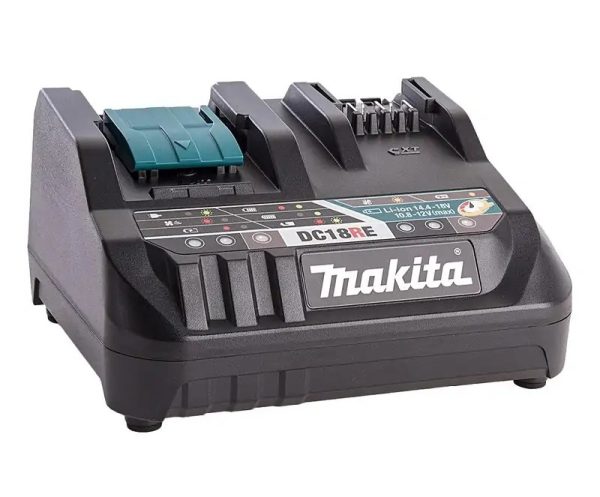 Sạc nhanh 2 cổng Makita DC18RE (1 cổng 18V, 1 cổng 12V)